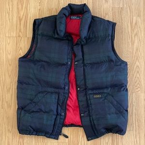 Vintage Polo Men’s Plaid Puffer Vest